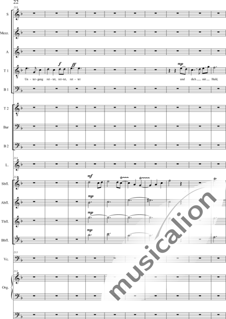 Schäfer, Martina: 4. Akt Auf dem Hasunger Berg - Solo>Sop/Alt/Ten+Chor>SSATB/TBBB+Bfl4+Vc+Org+Lt:22