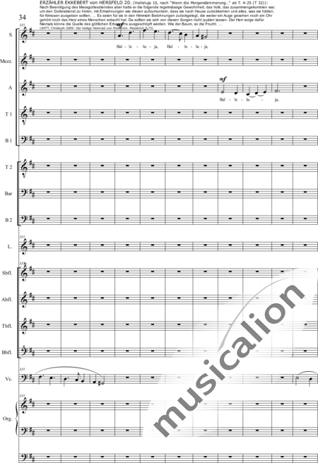 Schäfer, Martina: 4. Akt Auf dem Hasunger Berg - Solo>Sop/Alt/Ten+Chor>SSATB/TBBB+Bfl4+Vc+Org+Lt:34