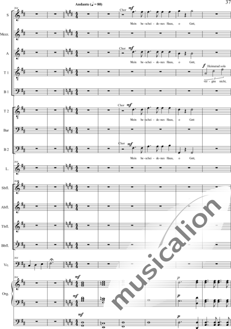 Schäfer, Martina: 4. Akt Auf dem Hasunger Berg - Solo>Sop/Alt/Ten+Chor>SSATB/TBBB+Bfl4+Vc+Org+Lt:37