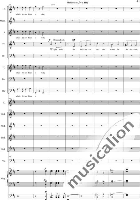 Schäfer, Martina: 4. Akt Auf dem Hasunger Berg - Solo>Sop/Alt/Ten+Chor>SSATB/TBBB+Bfl4+Vc+Org+Lt:41