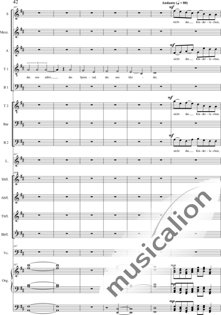 Schäfer, Martina: 4. Akt Auf dem Hasunger Berg - Solo>Sop/Alt/Ten+Chor>SSATB/TBBB+Bfl4+Vc+Org+Lt:42
