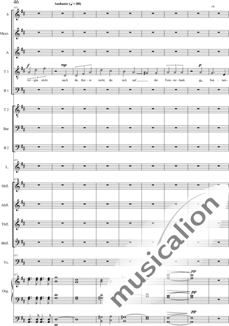 Schäfer, Martina: 4. Akt Auf dem Hasunger Berg - Solo>Sop/Alt/Ten+Chor>SSATB/TBBB+Bfl4+Vc+Org+Lt:46