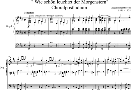 Reinbrecht, August: Chorale Postlude "Wie schön leuchtet der Morgenstern" - Organ>wped:0