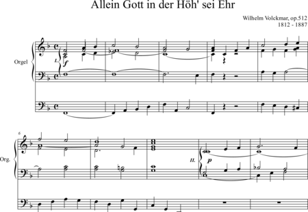 Volckmar, Wilhelm: Allein Gott in der Höh' sei Ehr - Organ>wped:0