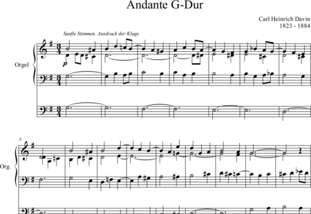 Davin, Carl Heinrich Georg: Andante in G major - Organ>wped:0
