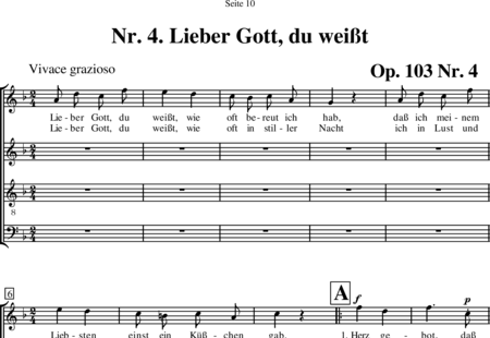 Brahms, Johannes: Lieber Gott, du weisst - Chor>SATB:0