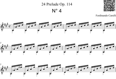 Carulli, Ferdinando: Prélude No. 4 - Guitar:0