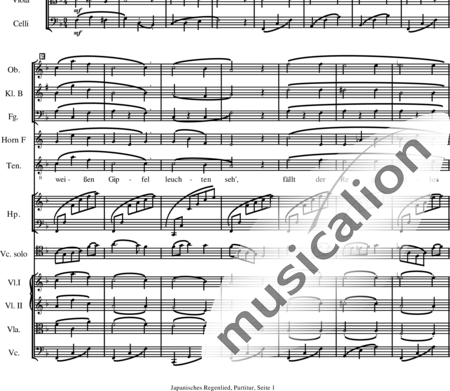 Blume, Joachim: Japanisches Regenlied - Solo>Alt+Violoncello+[Ob+Klar+Fg]+Hn+Hf+[Vl2+Vla+Vc]:1
