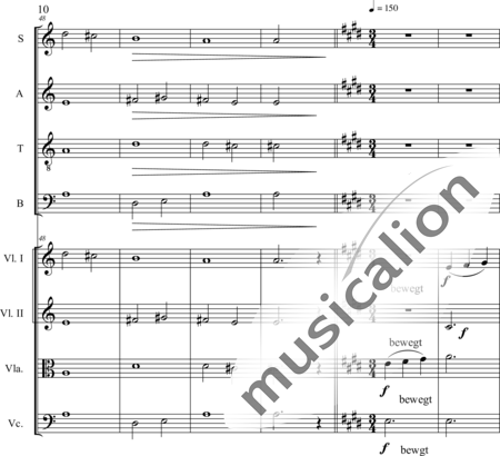 Schaepers, Felix: Cantate - Coro>SATB+[Vl2+Vla+Vc]:10