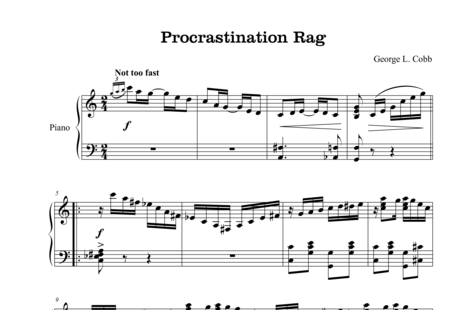 Cobb, George L.: Procrastination Rag - Piano:0