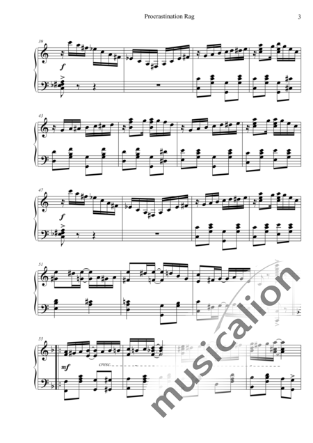 Cobb, George L.: Procrastination Rag - Piano:3