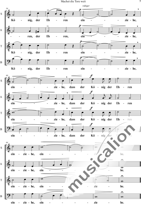 Engel, David Hermann : Machet die Tore weit - Chor>SATB:5