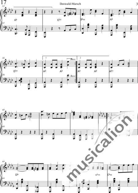 Doswald, Josef: Doswald-Marsch - Klavier:3