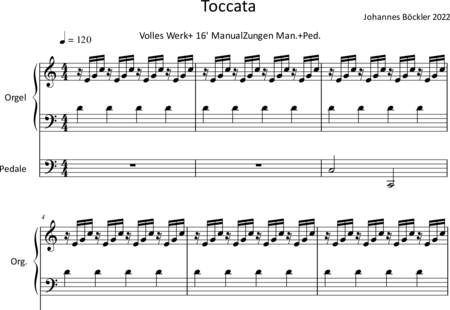 Böckler, Johannes: Toccata for Organ - Organ>wped:0