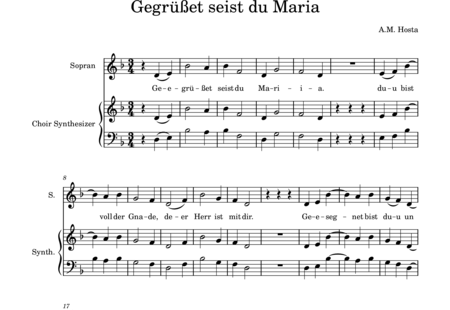 Hosta, Anna Maria: Gegrüßet seist du, Maria - Solo>Alt+Synthesizer:0