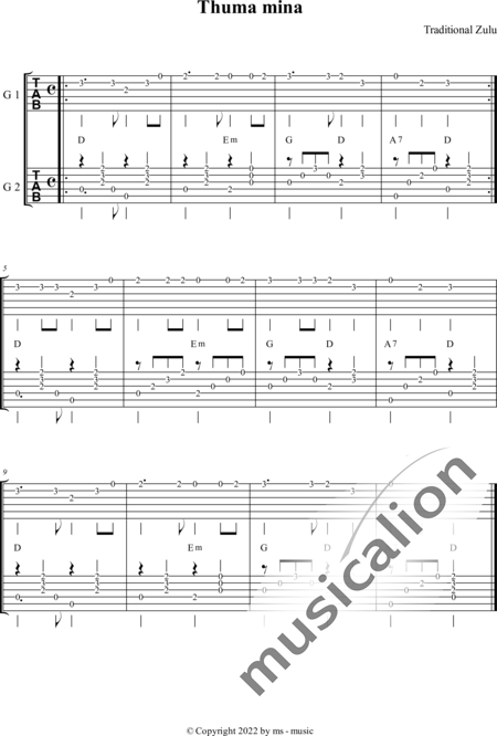 Anónimo, desconocido: Thuma mina - Guirarra 2:2