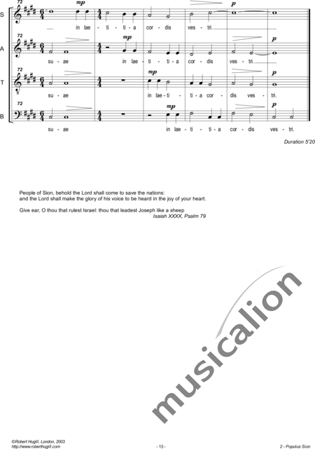 Hugill, Robert: Populos Sion - Chor>SATB:7