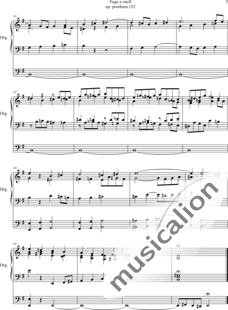 Schubert, Franz (Peter): Fuge e-moll - Orgel>mPed:5