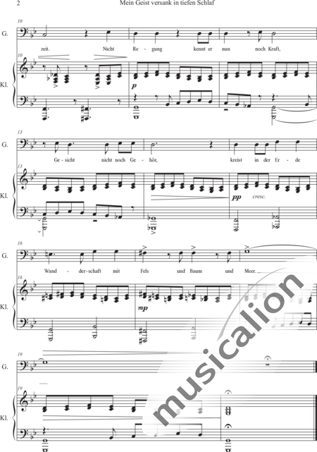 Sopper, Günter: Mein Geist versank in tiefen Schlaf (My Spirit sank into a Deep Sleep) - Solo>bajo+Piano:2