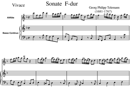 Telemann, Georg Philipp: Sonate F-Dur - Blockflöte+Klavier:0