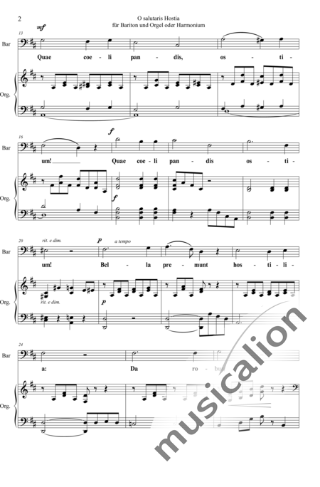 Tridemy, Armand: O salutaris hostia für Baritonsolo oder einst. MCH und Orgel oder Harmonium - Chor>B+Orgel:2
