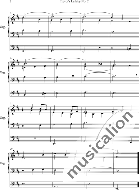Orme, Trevor: Trevor's Lullaby No. 2 - Orgel>mPed:2