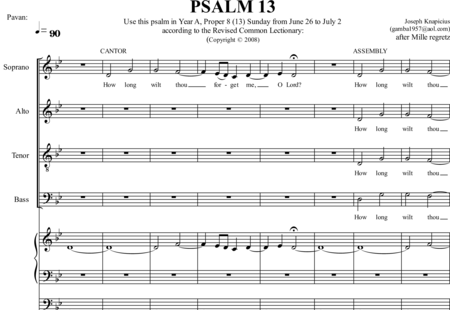 Knapicius, Joseph: Psalm 13 - Chor>SATB+Orgel>mPed:0