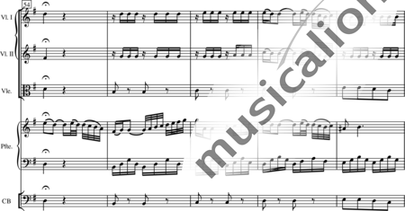 Schröter, Johann Samuel: Piano Concerto, 2nd mvt  Larghetto - Violin 2+Piano+[Vla+Vlc+Db]:10