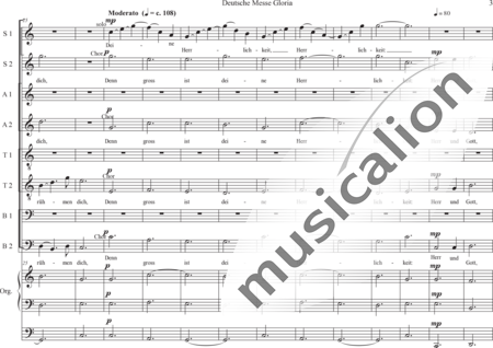 Schäfer, Martina: Deutsche Messe - Gloria - Solo>Sop/Alt/Ten/Bass+Chor>SATB+OrgmP:2