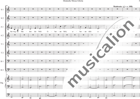 Schäfer, Martina: Deutsche Messe - Gloria - Solo>Sop/Alt/Ten/Bass+Chor>SATB+OrgmP:4