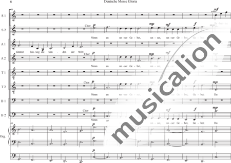 Schäfer, Martina: Deutsche Messe - Gloria - Solo>Sop/Alt/Ten/Bass+Chor>SATB+OrgmP:5