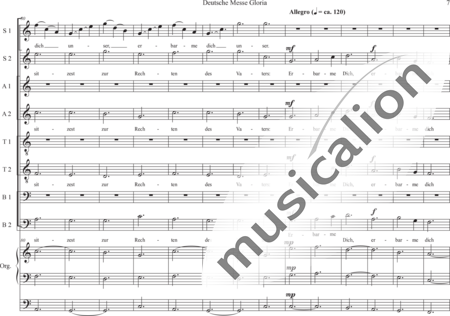Schäfer, Martina: Deutsche Messe - Gloria - Solo>Sop/Alt/Ten/Bass+Chor>SATB+OrgmP:6