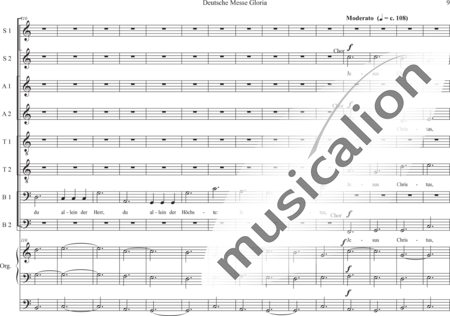 Schäfer, Martina: Deutsche Messe - Gloria - Solo>Sop/Alt/Ten/Bass+Chor>SATB+OrgmP:8