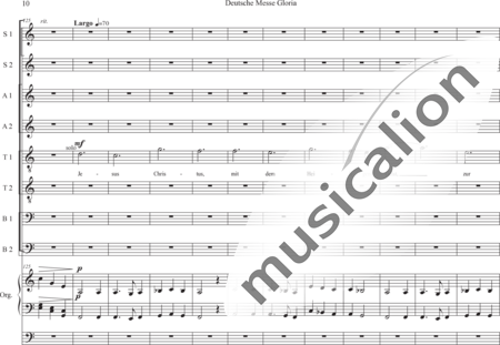 Schäfer, Martina: Deutsche Messe - Gloria - Solo>Sop/Alt/Ten/Bass+Chor>SATB+OrgmP:9