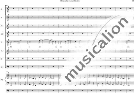 Schäfer, Martina: Deutsche Messe - Gloria - Solo>Sop/Alt/Ten/Bass+Chor>SATB+OrgmP:10
