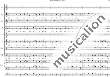 Schäfer, Martina: Deutsche Messe - Gloria - Solo>Sop/Alt/Ten/Bass+Chor>SATB+OrgmP:12