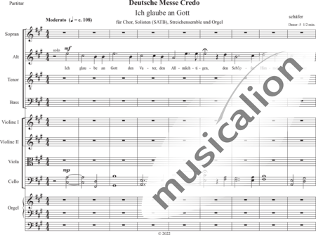 Schäfer, Martina: Deutsche Messe - Credo - Chor>SATB+[Vl2+Vla+Vc]+OrgmP:0