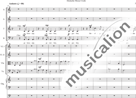 Schäfer, Martina: Deutsche Messe - Credo - Chor>SATB+[Vl2+Vla+Vc]+OrgmP:4