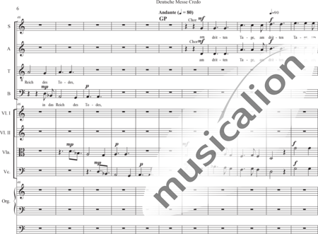 Schäfer, Martina: Deutsche Messe - Credo - Chor>SATB+[Vl2+Vla+Vc]+OrgmP:5