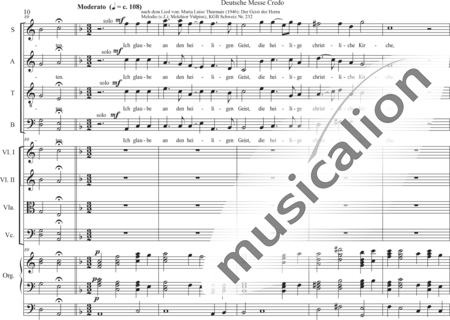 Schäfer, Martina: Deutsche Messe - Credo - Chor>SATB+[Vl2+Vla+Vc]+OrgmP:9
