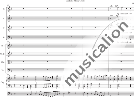Schäfer, Martina: Deutsche Messe - Credo - Chor>SATB+[Vl2+Vla+Vc]+OrgmP:10