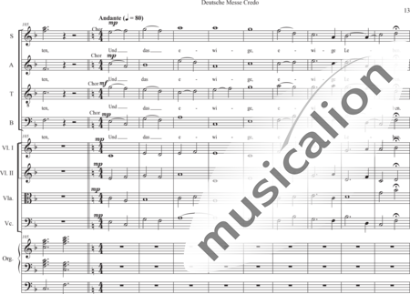 Schäfer, Martina: Deutsche Messe - Credo - Chor>SATB+[Vl2+Vla+Vc]+OrgmP:12