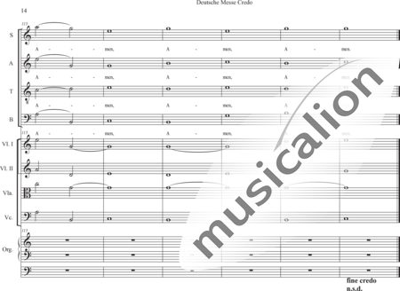Schäfer, Martina: Deutsche Messe - Credo - Chor>SATB+[Vl2+Vla+Vc]+OrgmP:13