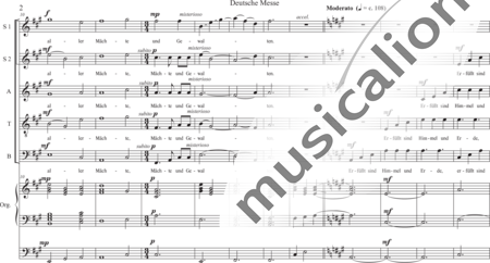 Schäfer, Martina: Deutsche Messe - Sanctus-Benedictus (German Mass - Sanctus-Benedictus) - Coro>SSATB+Órgano>cPed:1