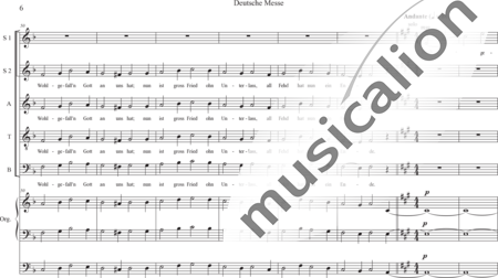 Schäfer, Martina: Deutsche Messe - Sanctus-Benedictus (German Mass - Sanctus-Benedictus) - Coro>SSATB+Órgano>cPed:5
