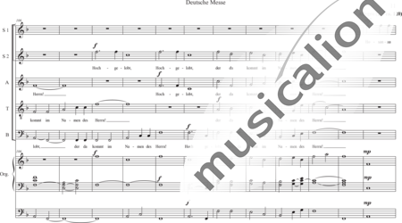 Schäfer, Martina: Deutsche Messe - Sanctus-Benedictus (German Mass - Sanctus-Benedictus) - Coro>SSATB+Órgano>cPed:10