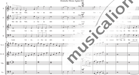 Schäfer, Martina: Deutsche Messe - Agnus Dei (German Mass - Agnus Dei) - Coro>SATB+[Vl2+Vla+Vc]:3