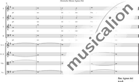 Schäfer, Martina: Deutsche Messe - Agnus Dei (German Mass - Agnus Dei) - Coro>SATB+[Vl2+Vla+Vc]:5