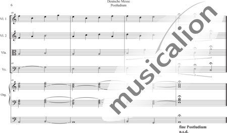 Schäfer, Martina: Deutsche Messe - Postludium - Violine 2+[Vla+Vc]+OrgmP:5