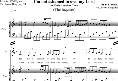 I'm not ashamed to own my Lord(bearb. von Joseph Knapicius) - Benjamin
